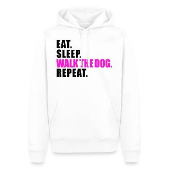 EAT SLEEP WALK THE DOG REPEAT GESCHENK HUND GASSI - Männer Premium Bio Hoodie - Weiß - Vorne - Nico (187cm)