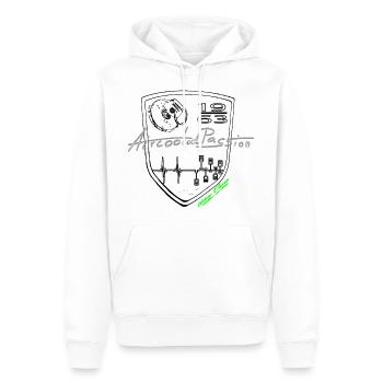Aircooled Heartbeat - Men’s Premium Organic Hoodie - white - Front - Nico (187cm)
