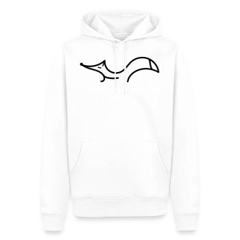 Fox linear b - Men’s Premium Organic Hoodie - white - Front - Nico (187cm)
