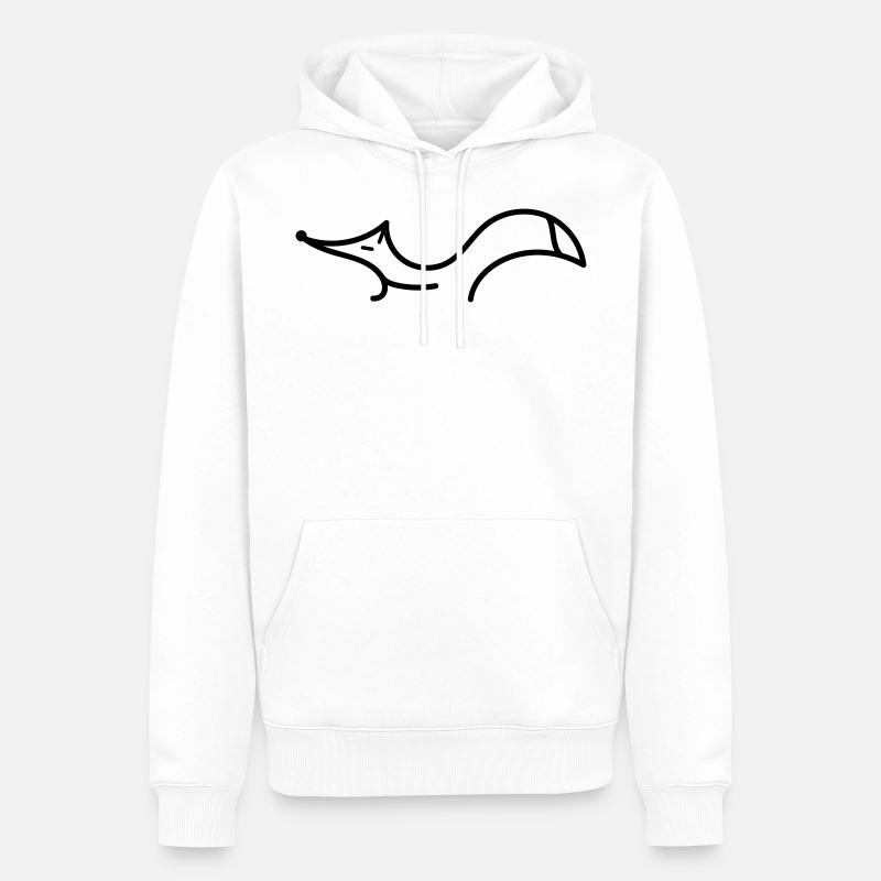 Fuchs linear b - Männer Premium Bio Hoodie - Weiß