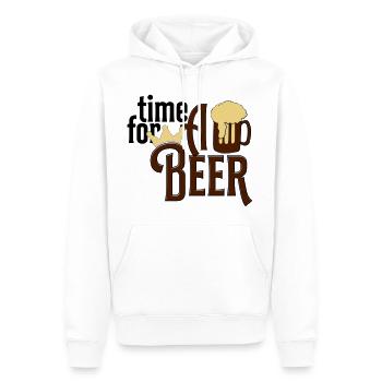 beer - Men’s Premium Organic Hoodie - white - Front - Nico (187cm)