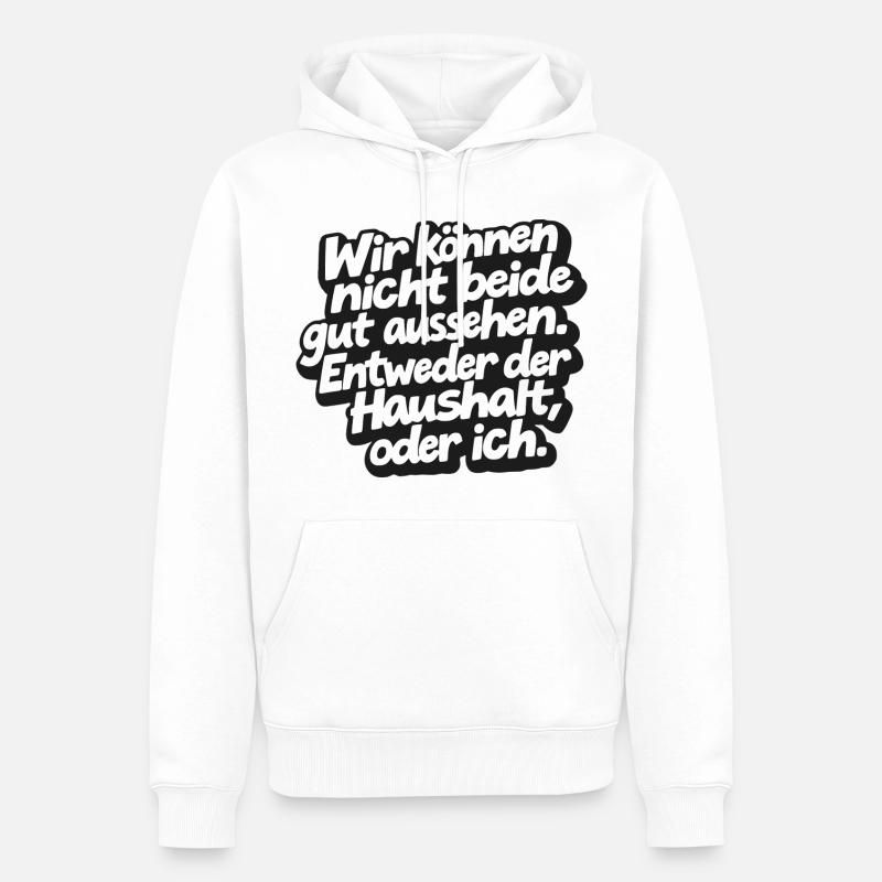 Dire drôle à la maison - Sweat à capuche Premium bio Homme - blanc