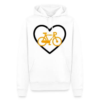 Radfahren Herz Fahrrad Sport Leidenschaft - Männer Premium Bio Hoodie - Weiß - Vorne - Nico (187cm)