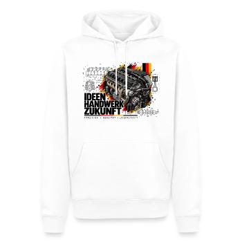 Kraftmotor German Power Engine - Männer Premium Bio Hoodie - Weiß - Vorne - Nico (187cm)