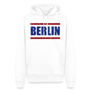 Berlin - Männer Premium Bio Hoodie - Weiß - Vorne - Nico (187cm)