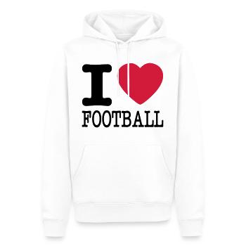 i love football / I heart football 2c - Männer Premium Bio Hoodie - Weiß - Vorne - Nico (187cm)