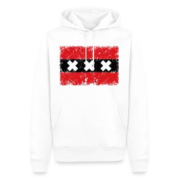 Amsterdam VINTAGE - Sweat à capuche Premium bio Homme - blanc - Devant - Nico (187cm)