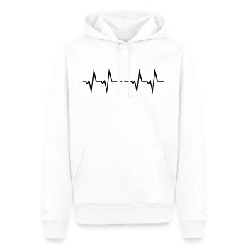 Ski Herzschlag, Skifahren Puls - Männer Premium Bio Hoodie - Weiß - Vorne - Nico (187cm)