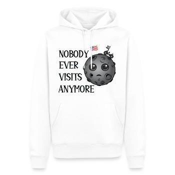 Atterrissage sur la lune : plus personne ne s’y rend - Sweat à capuche Premium bio Homme - blanc - Devant - Nico (187cm)