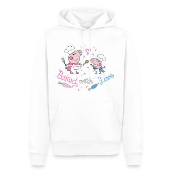 Peppa Pig Design Baked With Love - Sweat à capuche Premium bio Homme - blanc - Devant - Nico (187cm)