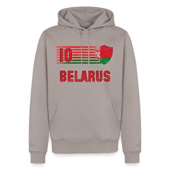 Weißrussland Fußball Mannschaft - Männer Premium Bio Hoodie - Taupe - Vorne - Nico (187cm)
