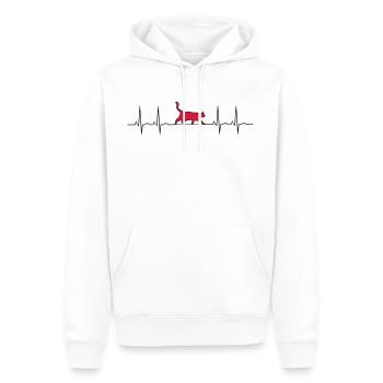 EKG Katze - Männer Premium Bio Hoodie - Weiß - Vorne - Nico (187cm)
