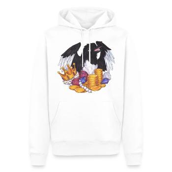 Niedliche Elster Vogel mit Münzen Geld und Schatz - Männer Premium Bio Hoodie - Weiß - Vorne - Nico (187cm)