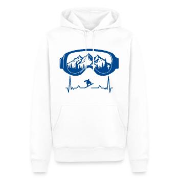 Ski Snowboard Lunettes de Ski Ski Sports d'Hiver - Sweat à capuche Premium bio Homme - blanc - Devant - Nico (187cm)