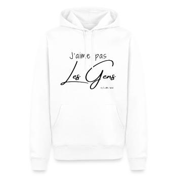 J aime pas les gens - Sweat à capuche Premium bio Homme - blanc - Devant - Nico (187cm)