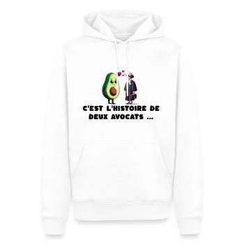 T-shirt drôle « C’est l’histoire de deux avocats » - Sweat à capuche Premium bio Homme - blanc - Devant - Nico (187cm)