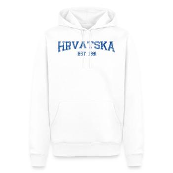 HRVATSKA-1991-blue.png - Männer Premium Bio Hoodie - Weiß - Vorne - Nico (187cm)