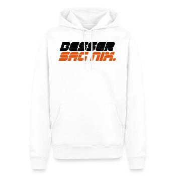BESSER SAG NIX - SIMPLE - Männer Premium Bio Hoodie - Weiß - Vorne - Nico (187cm)