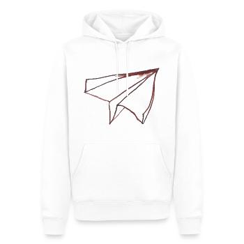 Avion en papier - un style arty cool pour les high-flyers - Sweat à capuche Premium bio Homme - blanc - Devant - Nico (187cm)