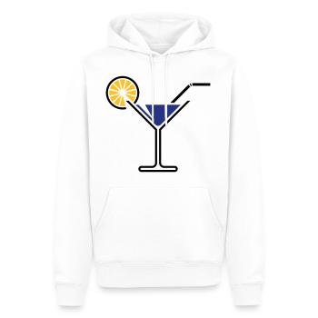 Cocktail Glass / Martini Glass + (Blue) - Men’s Premium Organic Hoodie - white - Front - Nico (187cm)