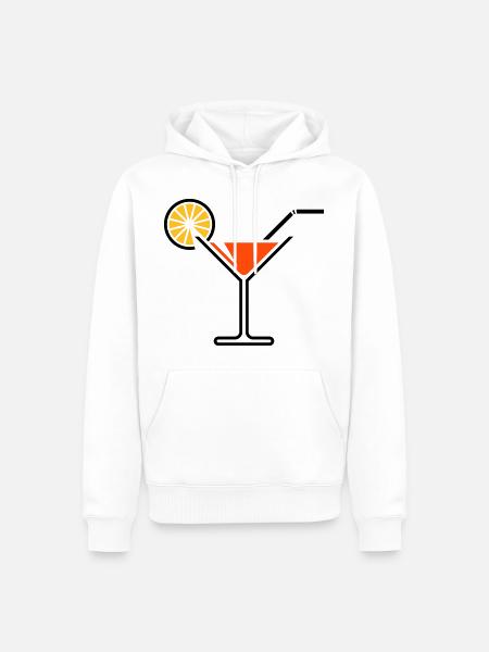 Cocktail / Cocktailglas / Martini + (Orange) - Männer Premium Bio Hoodie - Weiß