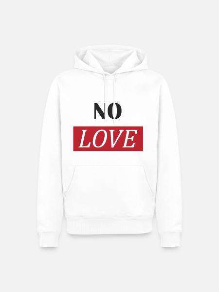 NO LOVE - Männer Premium Bio Hoodie - Weiß