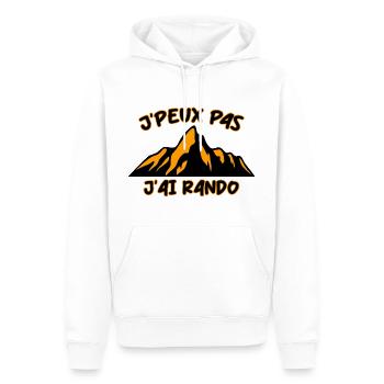 Rando Temps Libre Cadeau Randonneur - Sweat à capuche Premium bio Homme - blanc - Devant - Nico (187cm)