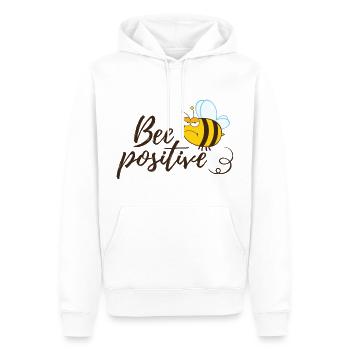 Funny Bee Saying Bee Positive - Men’s Premium Organic Hoodie - white - Front - Nico (187cm)