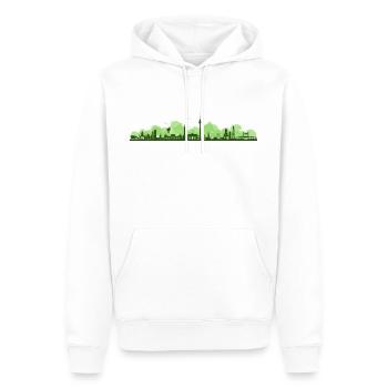 Skyline - Berlin Bäume - Männer Premium Bio Hoodie - Weiß - Vorne - Nico (187cm)