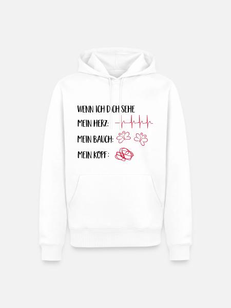 verliebt - Männer Premium Bio Hoodie - Weiß