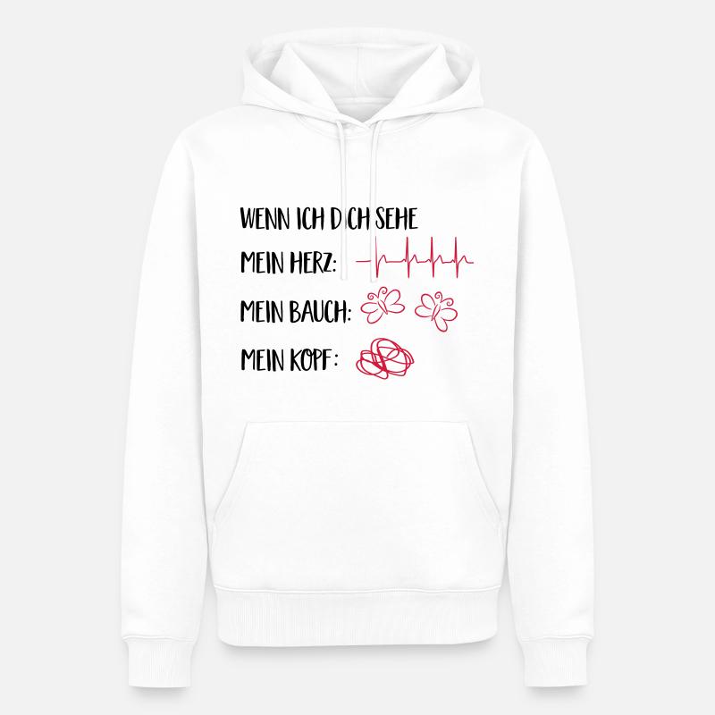 verliebt - Männer Premium Bio Hoodie - Weiß