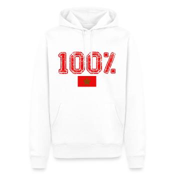 100% Marocain Marocaine Drapeau du Maroc - Sweat à capuche Premium bio Homme - blanc - Devant - Nico (187cm)