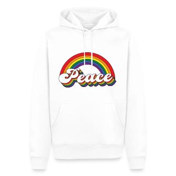 Peace Rainbow - Men’s Premium Organic Hoodie - white - Front - Nico (187cm)