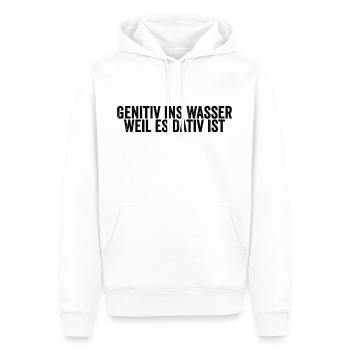 Genitiv ins Wasser weil es Dativ ist - Männer Premium Bio Hoodie - Weiß - Vorne - Nico (187cm)