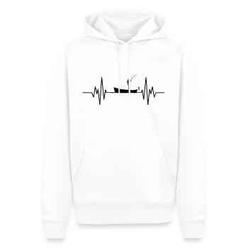 Fishing anglers heartbeat - Men’s Premium Organic Hoodie - white - Front - Nico (187cm)