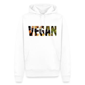Végétalien - Sweat à capuche Premium bio Homme - blanc - Devant - Nico (187cm)