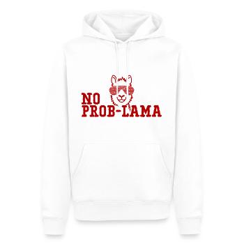 Kein Prob-Lama Alpaka mit Lama Sonnenbrille - Männer Premium Bio Hoodie - Weiß - Vorne - Nico (187cm)