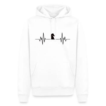 Schach Schachfigur Springer Herzschlag - Männer Premium Bio Hoodie - Weiß - Vorne - Nico (187cm)