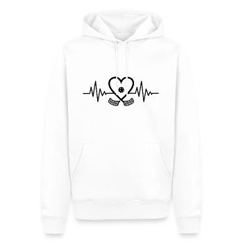 Floorball heartbeat Floorballer floorball - Men’s Premium Organic Hoodie - white - Front - Nico (187cm)