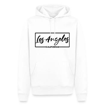 Los Angeles Californie - Sweat à capuche Premium bio Homme - blanc - Devant - Nico (187cm)