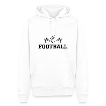 ECG Pulse Heart Line Football Fan Sport Cadeau - Sweat à capuche Premium bio Homme - blanc - Devant - Nico (187cm)