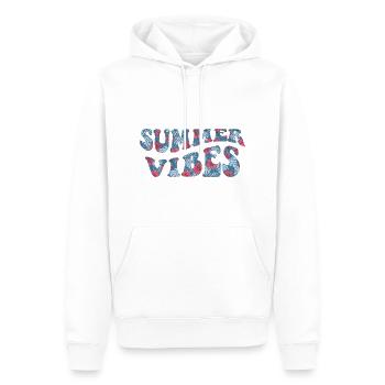 Ambiance estivale Vacances d’humeur d’été - Sweat à capuche Premium bio Homme - blanc - Devant - Nico (187cm)