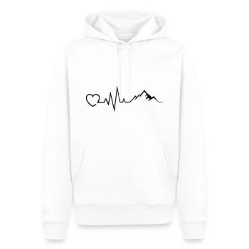 Heart Lines Motif with Mountains and Heart Gift - Men’s Premium Organic Hoodie - white - Front - Nico (187cm)