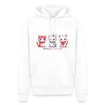 Meowy Catmas Lustige Katzen Weihnachten - Männer Premium Bio Hoodie - Weiß - Vorne - Nico (187cm)