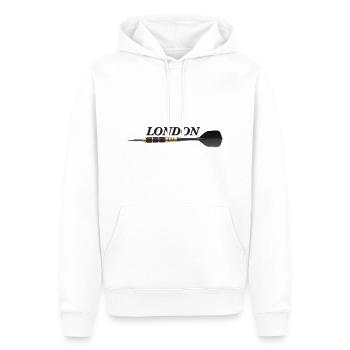 Londres, Angleterre, Fléchettes, Fléchettes, Sport - Sweat à capuche Premium bio Homme - blanc - Devant - Nico (187cm)