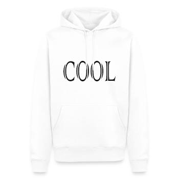 Slogan de dictons de mots à la mode COOL - Sweat à capuche Premium bio Homme - blanc - Devant - Nico (187cm)