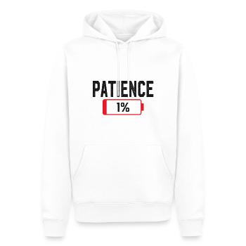 Batterie, Patience, Travail, Stress - Sweat à capuche Premium bio Homme - blanc - Devant - Nico (187cm)