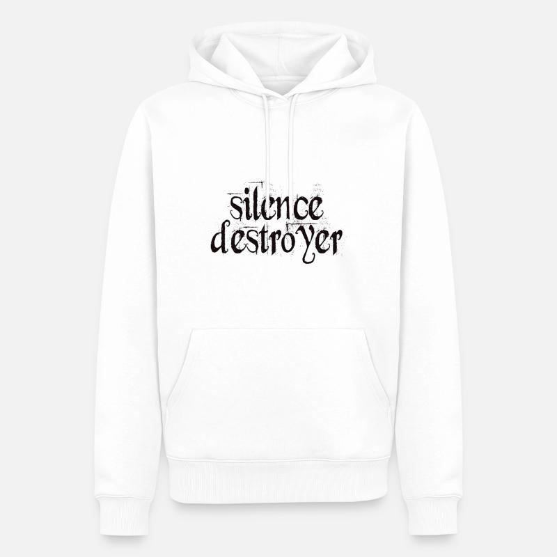 Silence Destroyer Zerstörer der Stille - Männer Premium Bio Hoodie - Weiß