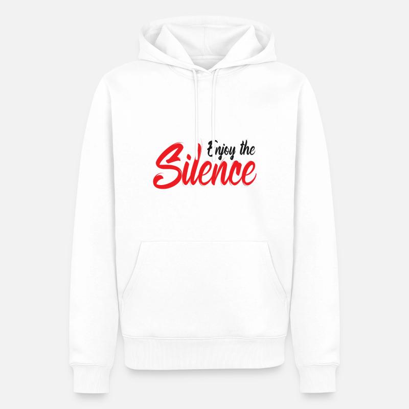 Profitez du Silence Genieße die Stille - Sweat à capuche Premium bio Homme - blanc
