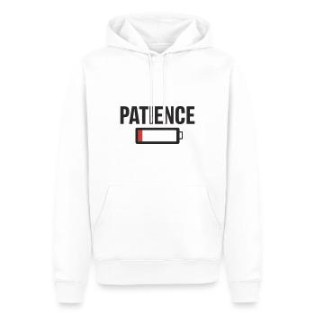 Batterie Batterie Patience Travail Stress - Sweat à capuche Premium bio Homme - blanc - Devant - Nico (187cm)